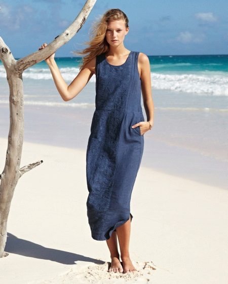 Linen summer long dress