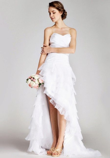 Sandals with a high waist wedding dress