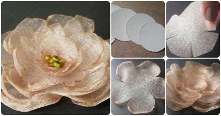 Instructions for creating a flower from organza