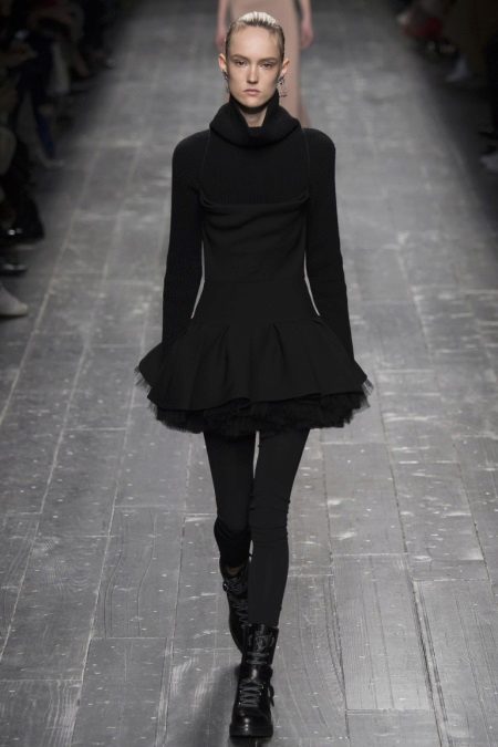 Wool dress with a turtleneck