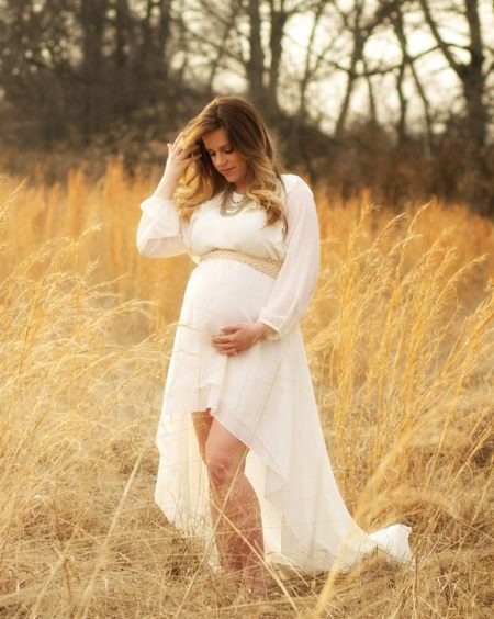 Boho dress with high waist for pregnant women