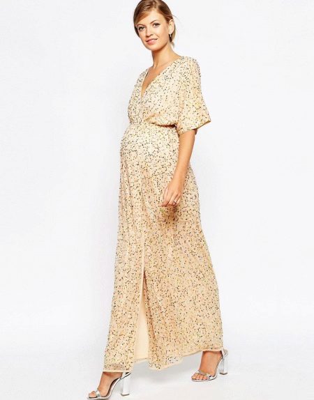 Evening brilliant dress for pregnant women